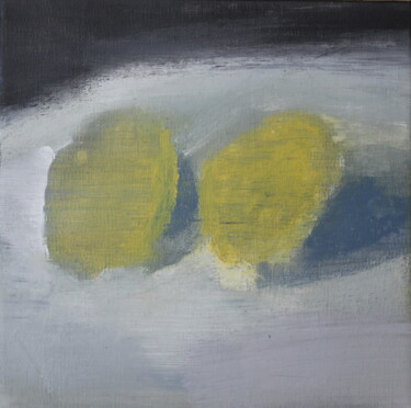 Painting titled "citrons still life" by Pascal Girard, Original Artwork, Acrylic