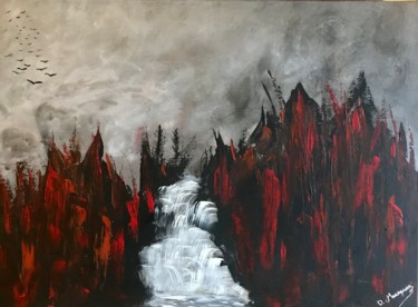 Peinture intitulée "La cascade des âmes…" par Diego Marquez Et Elisabeth Dam, Œuvre d'art originale, Acrylique Monté sur Châ…