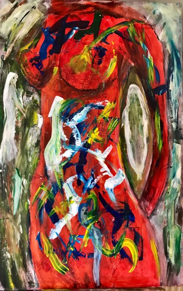 Pintura intitulada "Mise à nue" por Diego Marquez Et Elisabeth Dam, Obras de arte originais, Acrílico Montado em Armação em…