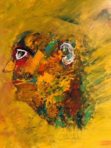 Peinture intitulée "L homme fatigué" par Diego Marquez Et Elisabeth Dam, Œuvre d'art originale, Acrylique Monté sur Châssis…