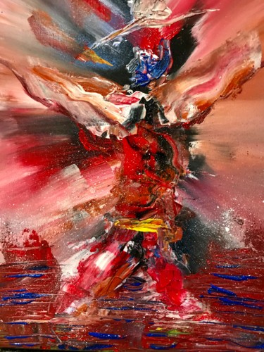 Peinture intitulée "Le poid des émotions" par Diego Marquez Et Elisabeth Dam, Œuvre d'art originale, Acrylique Monté sur Châ…