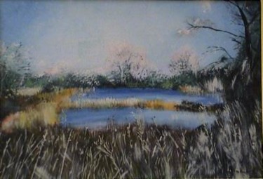 Peinture intitulée "Lac gelé" par Pascal Imbert, Œuvre d'art originale
