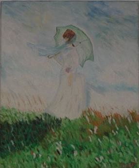 Painting titled "Femme à Ombrelle a…" by Pascale Sublet, Original Artwork