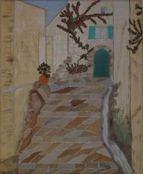 Painting titled "Montée d'escalier a…" by Pascale Sublet, Original Artwork