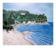 Painting titled "Plage du RAYOL CANA…" by Pascale Sublet, Original Artwork