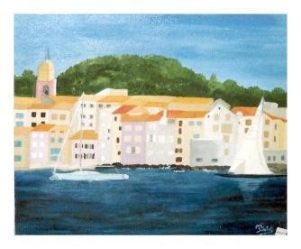 Painting titled "Port de St Tropez P…" by Pascale Sublet, Original Artwork