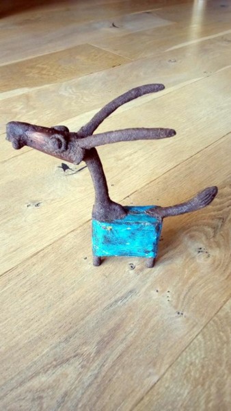 Sculpture titled "Gao Mata" by Pascale Renault, Original Artwork, Wood