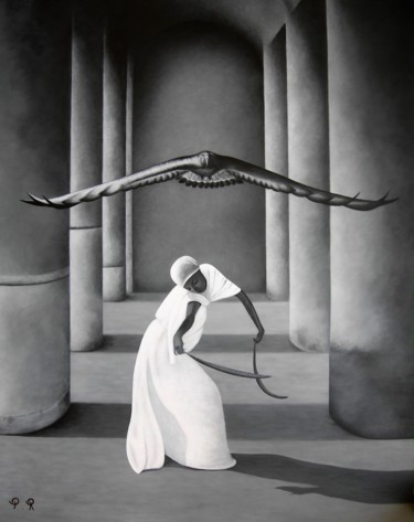 Peinture intitulée "Sagesse et pouvoir…" par Pascale Renault, Œuvre d'art originale, Acrylique