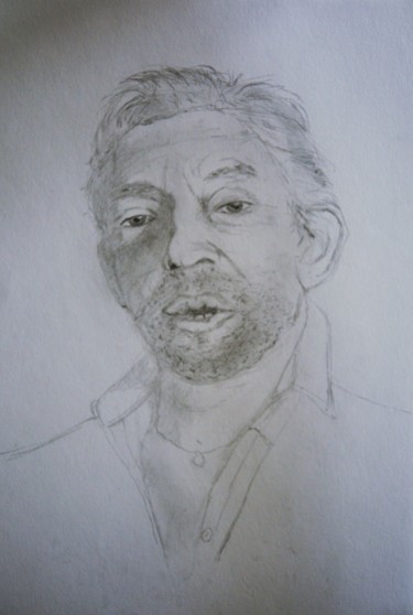 Drawing titled "Gainsbourg" by Pascal Bonnecaze, Original Artwork, Graphite