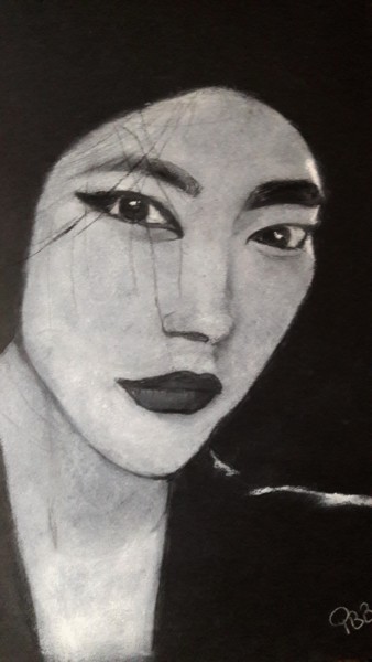 Drawing titled "Mademoiselle Chang" by Pascal Bonnecaze, Original Artwork, Pastel