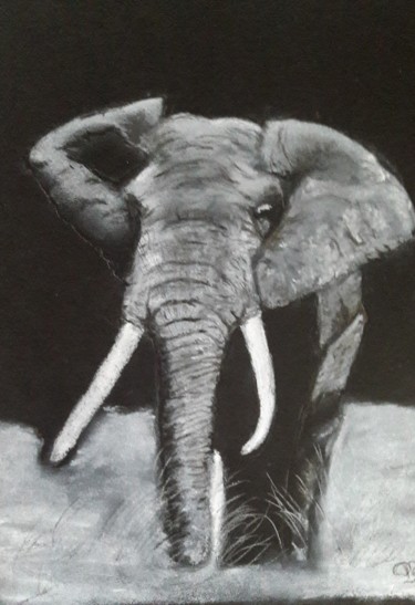 Drawing titled "Babar" by Pascal Bonnecaze, Original Artwork, Pastel