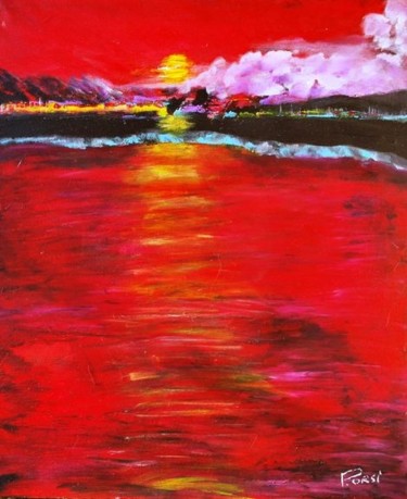 Peinture intitulée "Mare rossa" par Pascal Orsi, Œuvre d'art originale