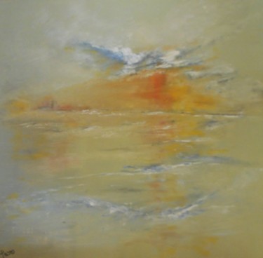 Peinture intitulée "un soleil" par Pascal Pasro, Œuvre d'art originale, Huile