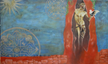 Pittura intitolato "Liberty" da Pascal Roy, Opera d'arte originale, Olio