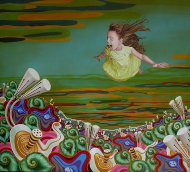 Schilderij getiteld "Dreamland" door Pascal Roy, Origineel Kunstwerk, Olie