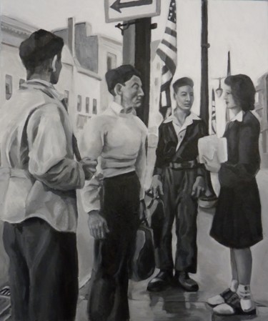 Peinture intitulée "AMERICAN STUDENTS" par Pascal Serreau, Œuvre d'art originale