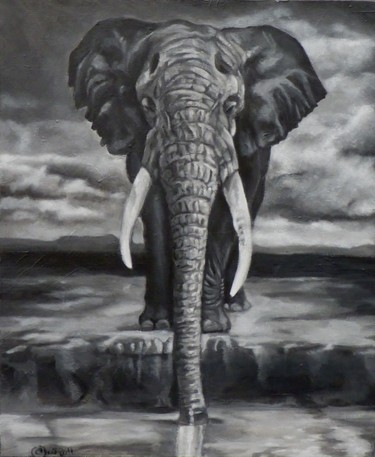 Peinture intitulée "ELEPHANT" par Pascal Serreau, Œuvre d'art originale