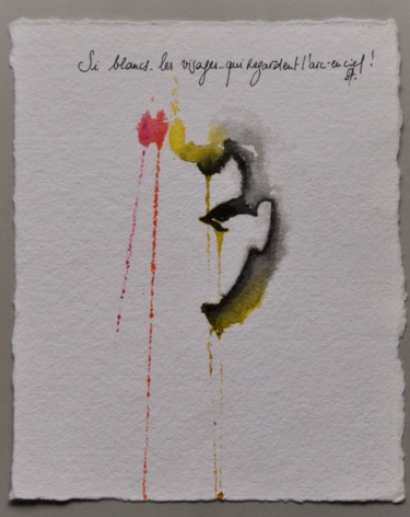 "Si blancs-les visag…" başlıklı Tablo Pascal Stutz tarafından, Orijinal sanat, Mürekkep