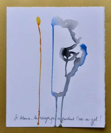 Si blancs-les visages-qui regardent l'arc-en-ciel 7 Dessin intitulée "Si blancs-les visag…" par Pascal Stutz, Œuvre d'art originale, Encre