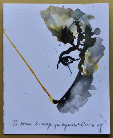« Si blancs les visages qui regardent l'arc-en-ciel » 11 Drawing titled "« Si blancs les vis…" by Pascal Stutz, Original Art, Ink