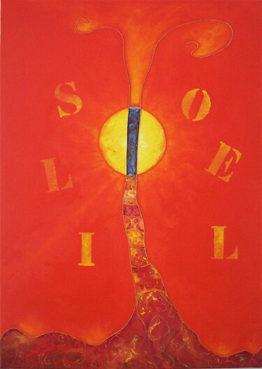 Peinture intitulée "Soleil" par Pascal Stutz, Œuvre d'art originale, Huile