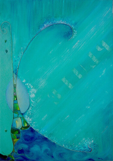 Pittura intitolato "Pluie" da Pascal Stutz, Opera d'arte originale, Olio