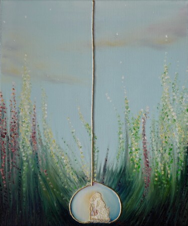 Painting titled "Le pendentif 2" by Pascal Stutz, Original Artwork, Oil