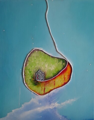 Painting titled "dans l'arbre de plu…" by Pascal Stutz, Original Artwork, Oil