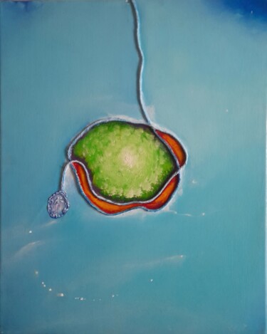 Pintura titulada "dans l'arbre de plu…" por Pascal Stutz, Obra de arte original, Oleo