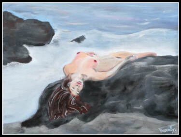 Painting titled "La baigneuse endorm…" by Pascaly, Original Artwork, Acrylic