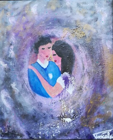 Painting titled "Amoureux" by Pascaly, Original Artwork, Acrylic