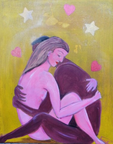 Pintura titulada "Amour et métissage" por Pascaly, Obra de arte original, Pigmentos