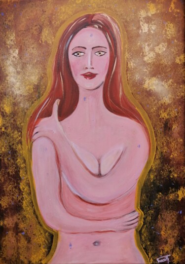 Painting titled "La déesse de la bea…" by Pascaly, Original Artwork, Acrylic
