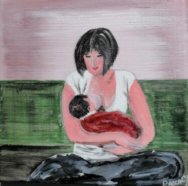Peinture intitulée "L'allaitante." par Pascaly, Œuvre d'art originale, Acrylique