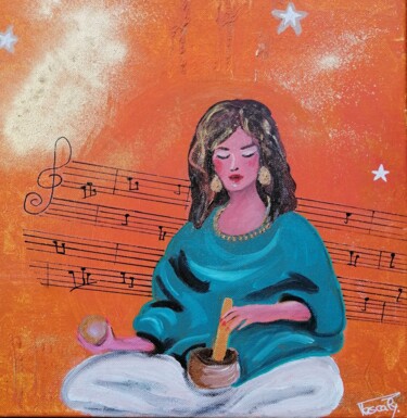 Peinture intitulée "Le bol chantant" par Pascaly, Œuvre d'art originale, Pigments