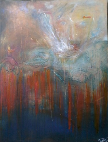Malerei mit dem Titel "L'homme aux semelle…" von Pascaly, Original-Kunstwerk, Acryl