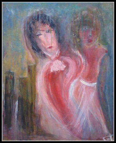 Painting titled "A une passante." by Pascaly, Original Artwork, Acrylic