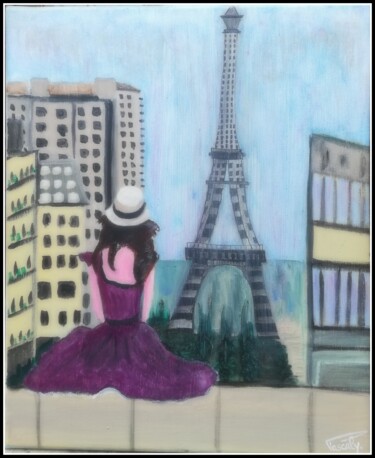 Painting titled "La parisienne." by Pascaly, Original Artwork, Acrylic