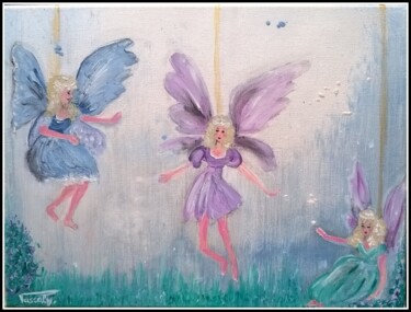 Painting titled "Fées marionnettes" by Pascaly, Original Artwork, Acrylic