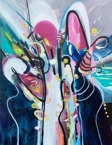 Pintura intitulada "Party" por Mo Tuncay (Paschamo), Obras de arte originais, Acrílico