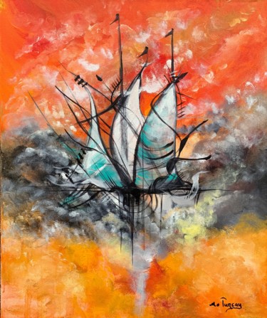 Картина под названием "" Sailaway 9 "" - Mo Tuncay (Paschamo), Подлинное произведение искусства, Акрил