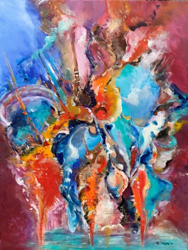 Painting titled "" Survival V "" by Mo Tuncay (Paschamo), Original Artwork, Acrylic