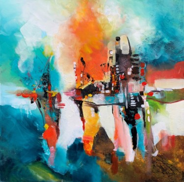 Painting titled ""Close to Home II "" by Mo Tuncay (Paschamo), Original Artwork, Acrylic