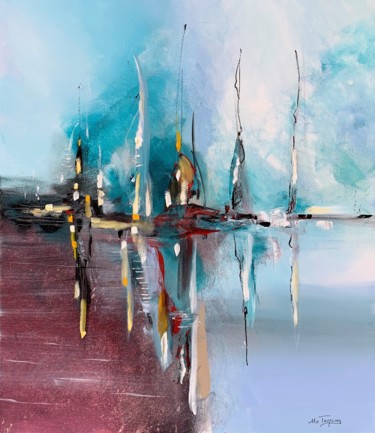 Schilderij getiteld ""Harbour III "" door Mo Tuncay (Paschamo), Origineel Kunstwerk, Acryl