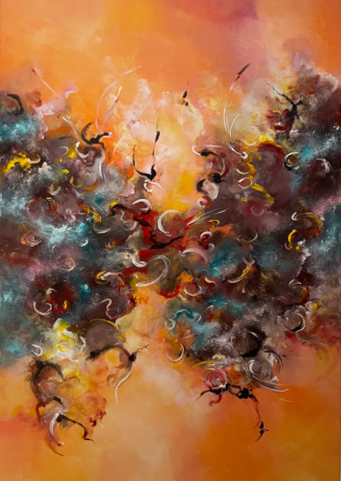 Painting titled "The battle of Love…" by Mo Tuncay (Paschamo), Original Artwork, Acrylic