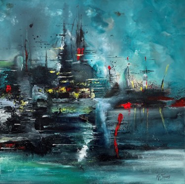 Painting titled "" Harbor V "" by Mo Tuncay (Paschamo), Original Artwork, Acrylic