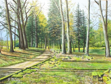 Peinture intitulée "Le parc de Trédion…" par Pascal Riviere, Œuvre d'art originale, Acrylique