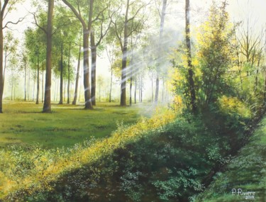 Peinture intitulée "En forêt de Villefe…" par Pascal Riviere, Œuvre d'art originale, Acrylique Monté sur Châssis en bois