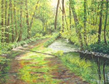 Peinture intitulée "Dans le parc de Pri…" par Pascal Riviere, Œuvre d'art originale, Acrylique Monté sur Châssis en bois