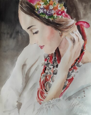 Painting titled "Ukrainian painting…" by Pasha Laponog, Original Artwork, Watercolor